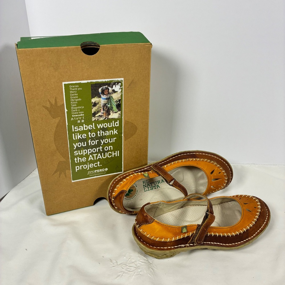 El Naturalista Mary Jane 37 Leather Frog Shock Earthy Boho Eco Lagenlook Artsy
